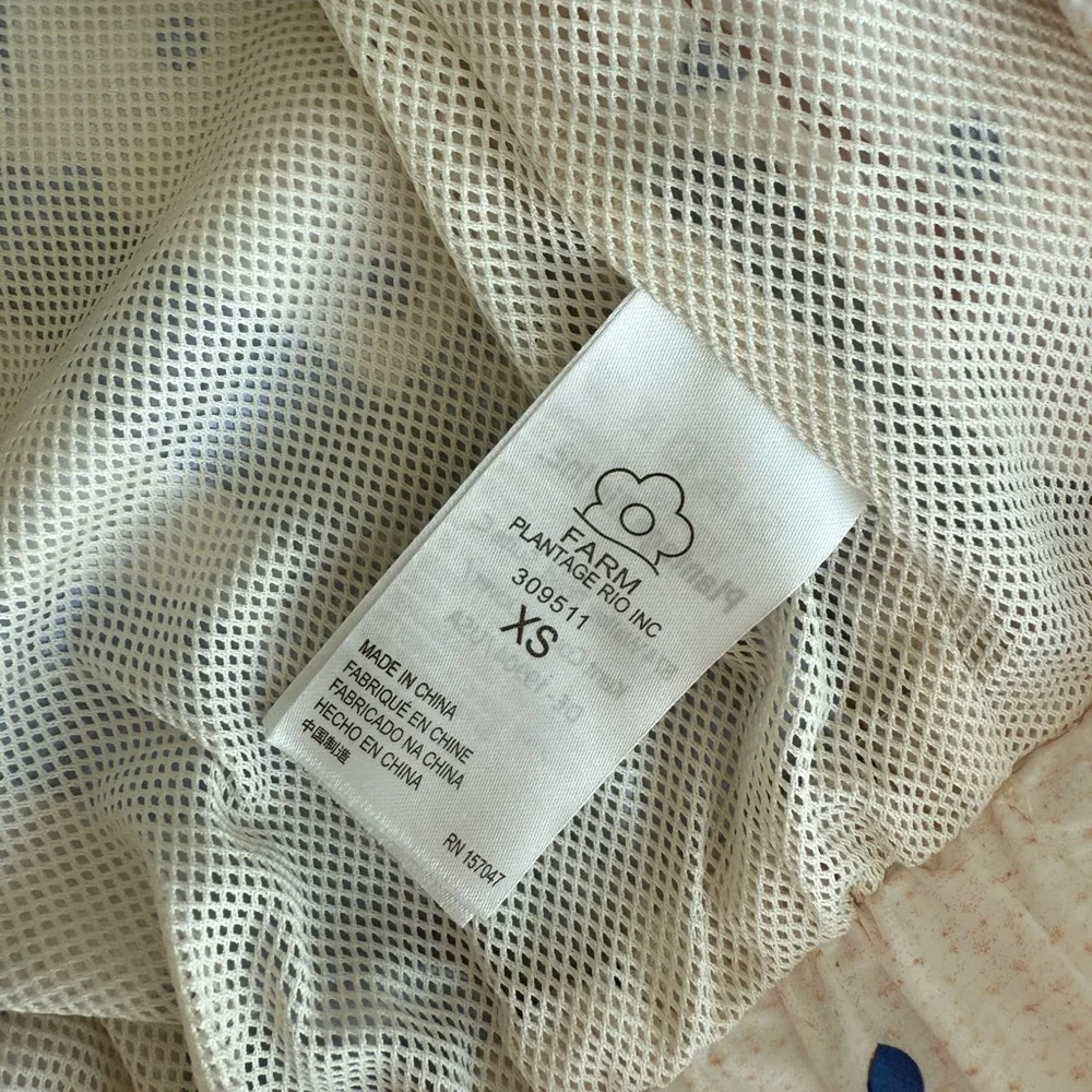 FARM Rio Blue and White Tropical Bomber Jacket - Picture 4 of 7